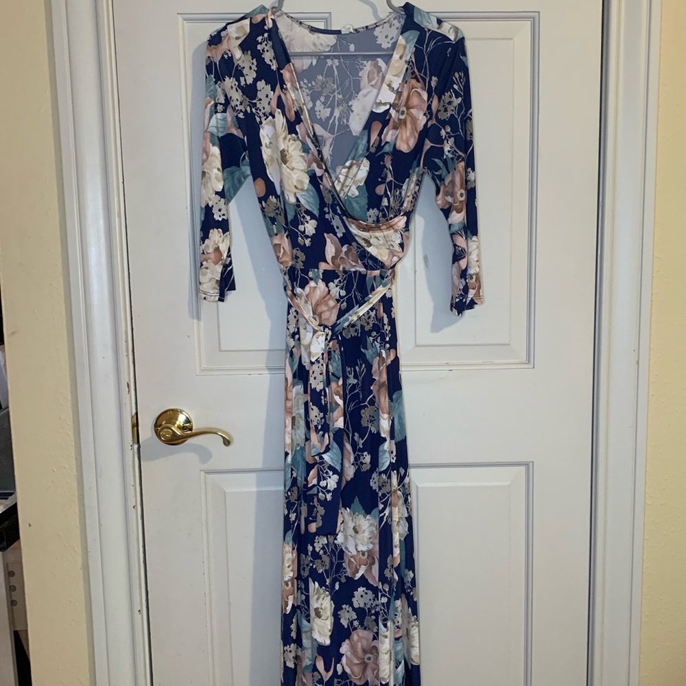 Pink Blush Floral Maxi Maternity Dress